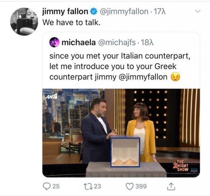 Ο Jimmy Fallon απειλεί τον Αρναούτογλου: «Εμείς οι δύο πρέπει να μιλήσουμε - ΦΩΤΟ