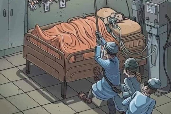 Η «μάχη» ανάμεσα στη ζωή και τον θάνατο: Το σκίτσο - γροθιά στο στομάχι που έγινε viral (Pic)